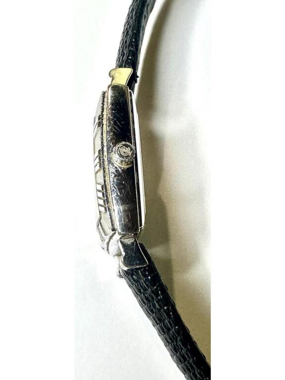 Tiffany Atlas Sterling Silver Ladies Watch Roman Numerals Lizard Strap Very Good - Picture 7 of 8